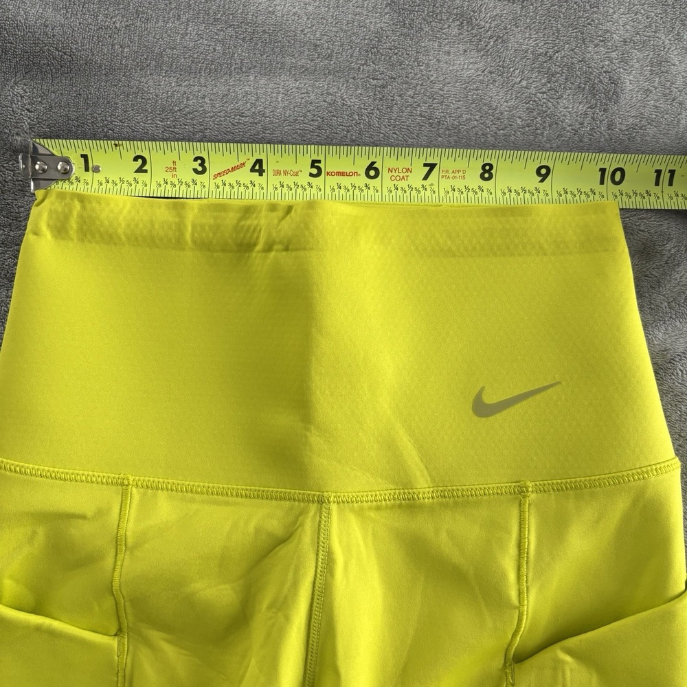 Nike Go Dri-FIT Women's Running Shorts High-Waisted with Pockets XS Yellow New - Picture 7 of 10
